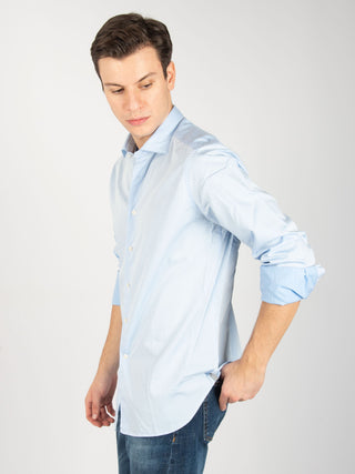 Camicia Fil a fil - Celeste Scuro