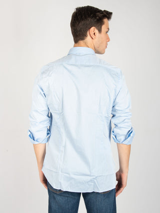 Camicia Fil a fil - Celeste Scuro