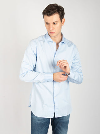 Camicia Fil a fil - Celeste Scuro