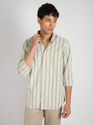 Camicia Righe - Verde/Beige