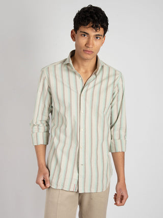 Camicia Righe - Verde/Beige