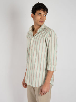 Camicia Righe - Verde/Beige