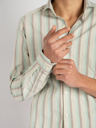 Camicia Righe - Verde/Beige