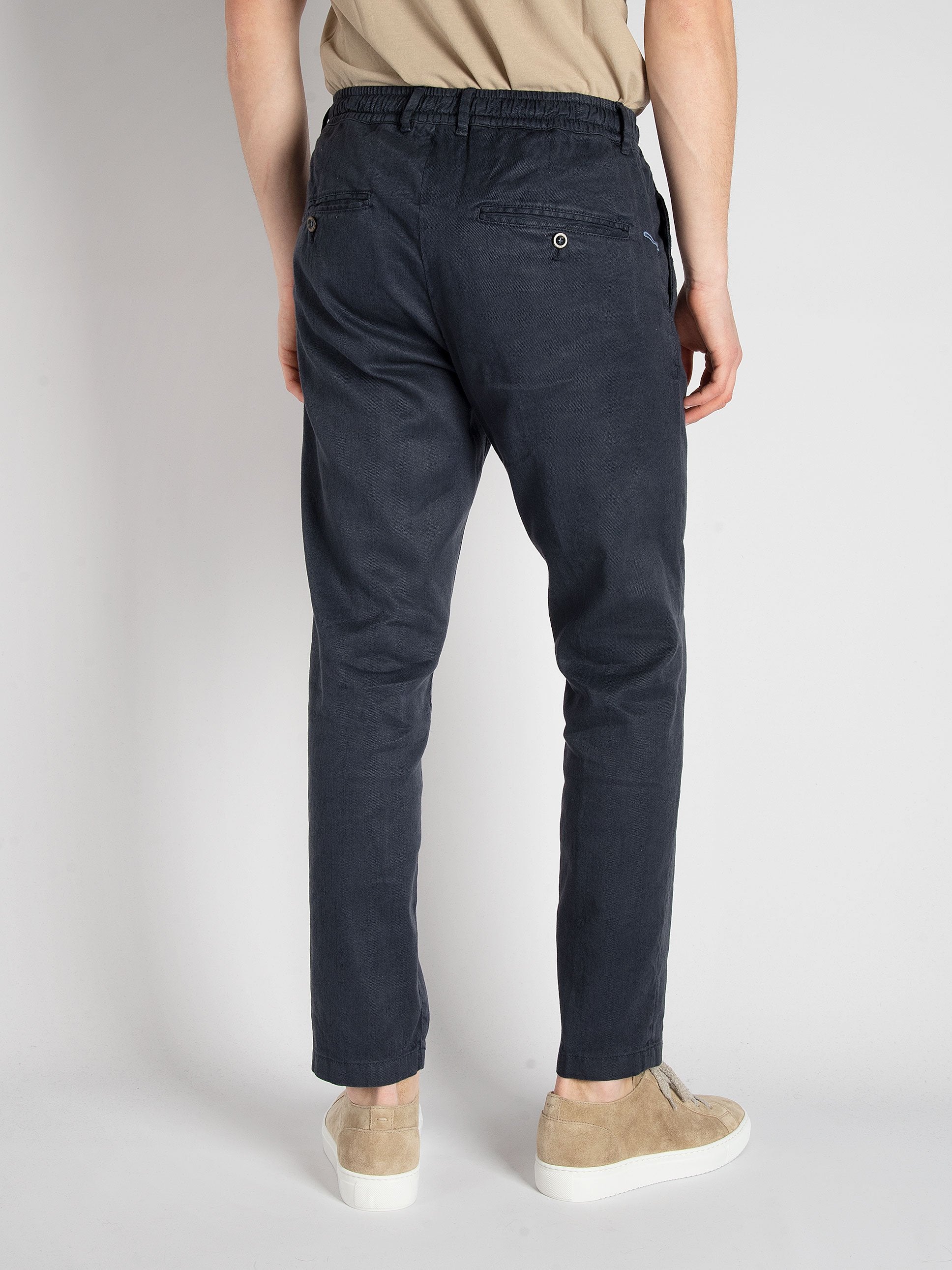 Pantalone Cotone & Lino - Blu