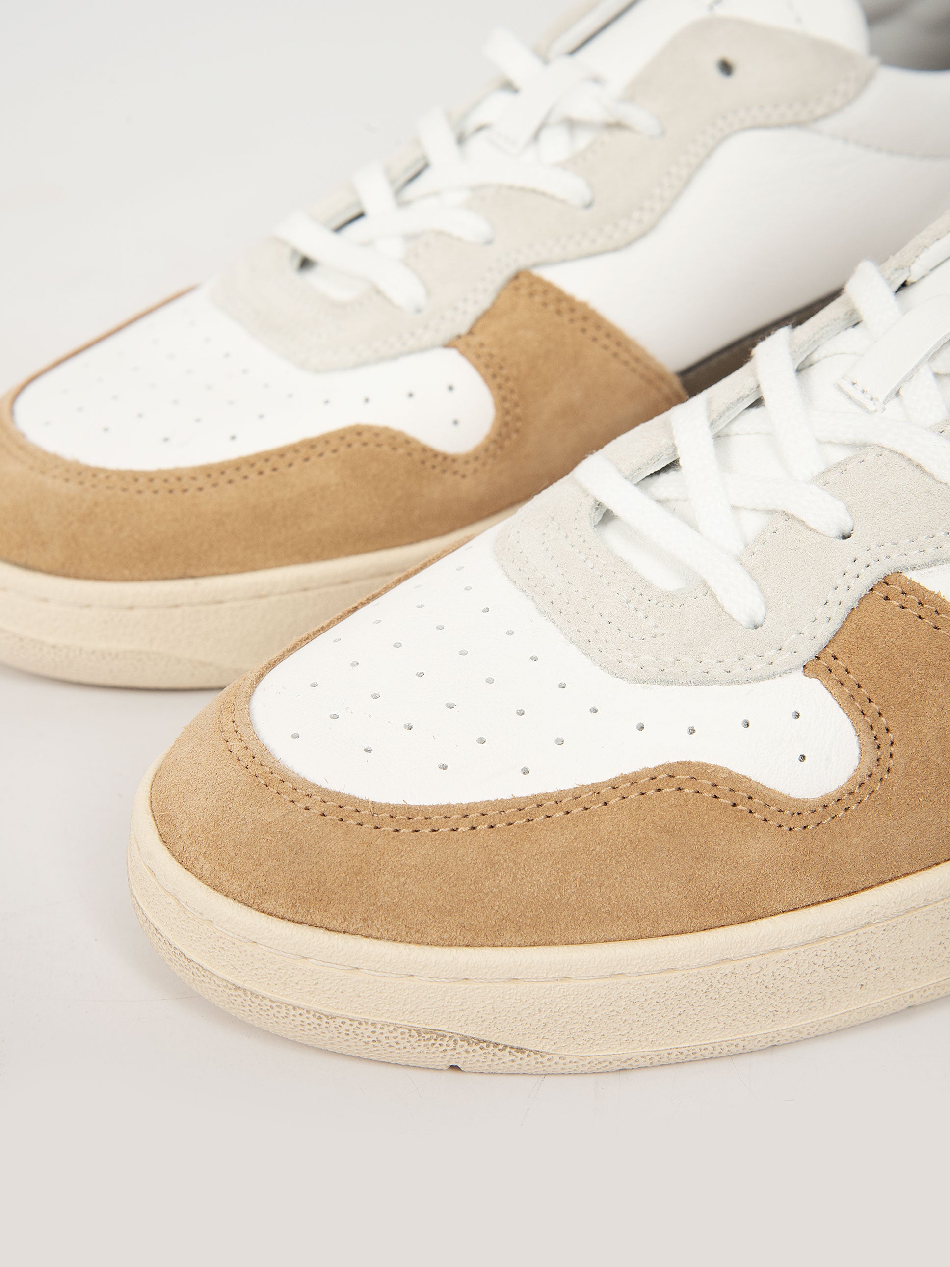 Sneakers Court 2.0 Vintage Calf - Bianco/beige