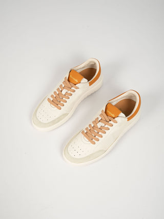 Sneakers Guga Pelle - Bianco/Arancio