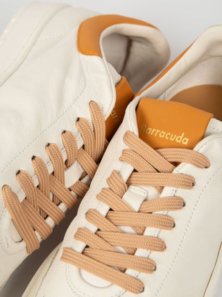 Sneakers Guga Pelle - Bianco/Arancio