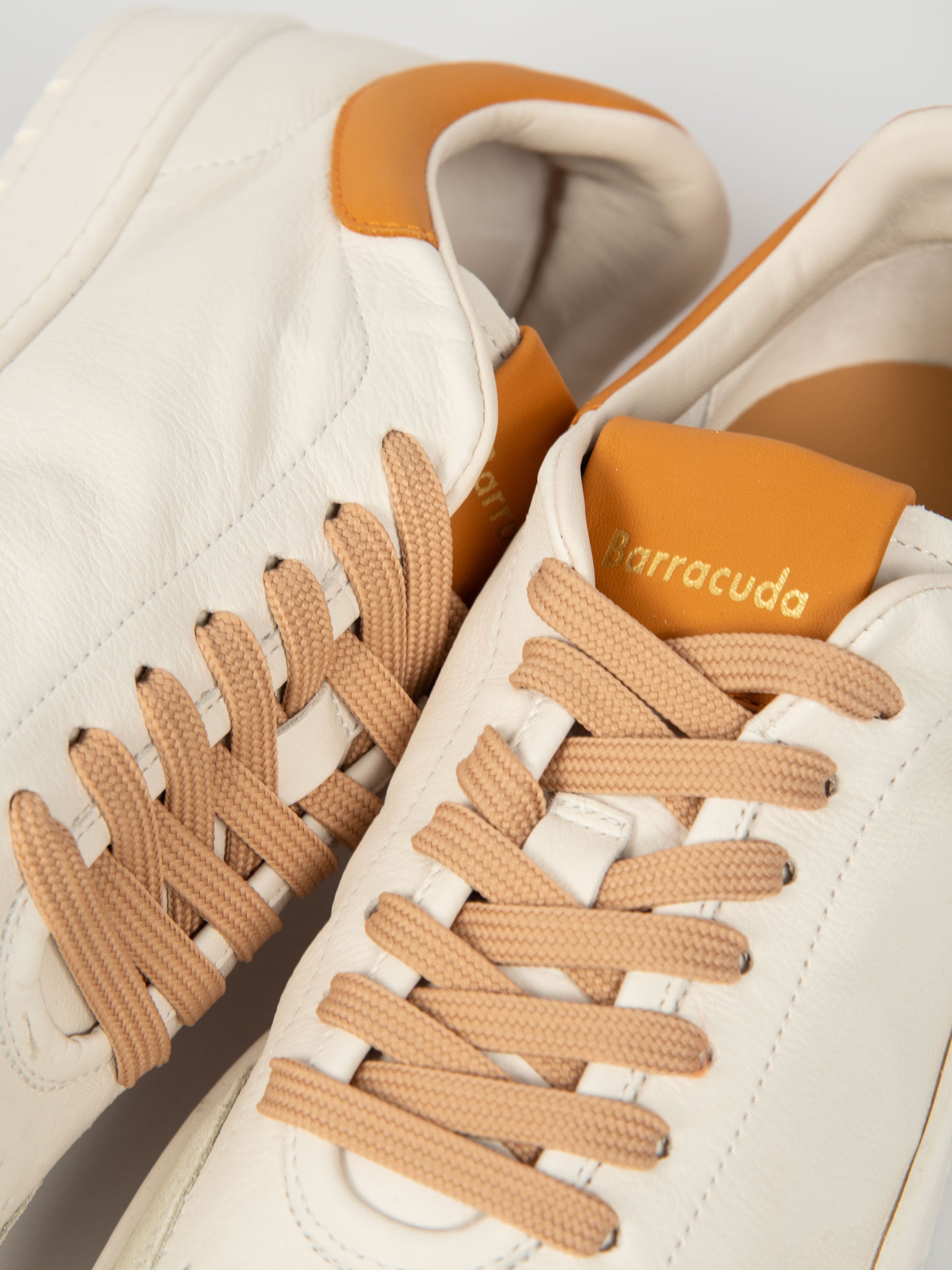 Sneakers Guga Pelle - Bianco/Arancio