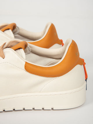 Sneakers Guga Pelle - Bianco/Arancio