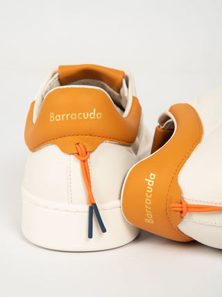 Sneakers Guga Pelle - Bianco/Arancio