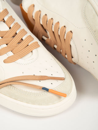 Sneakers Guga Pelle - Bianco/Arancio