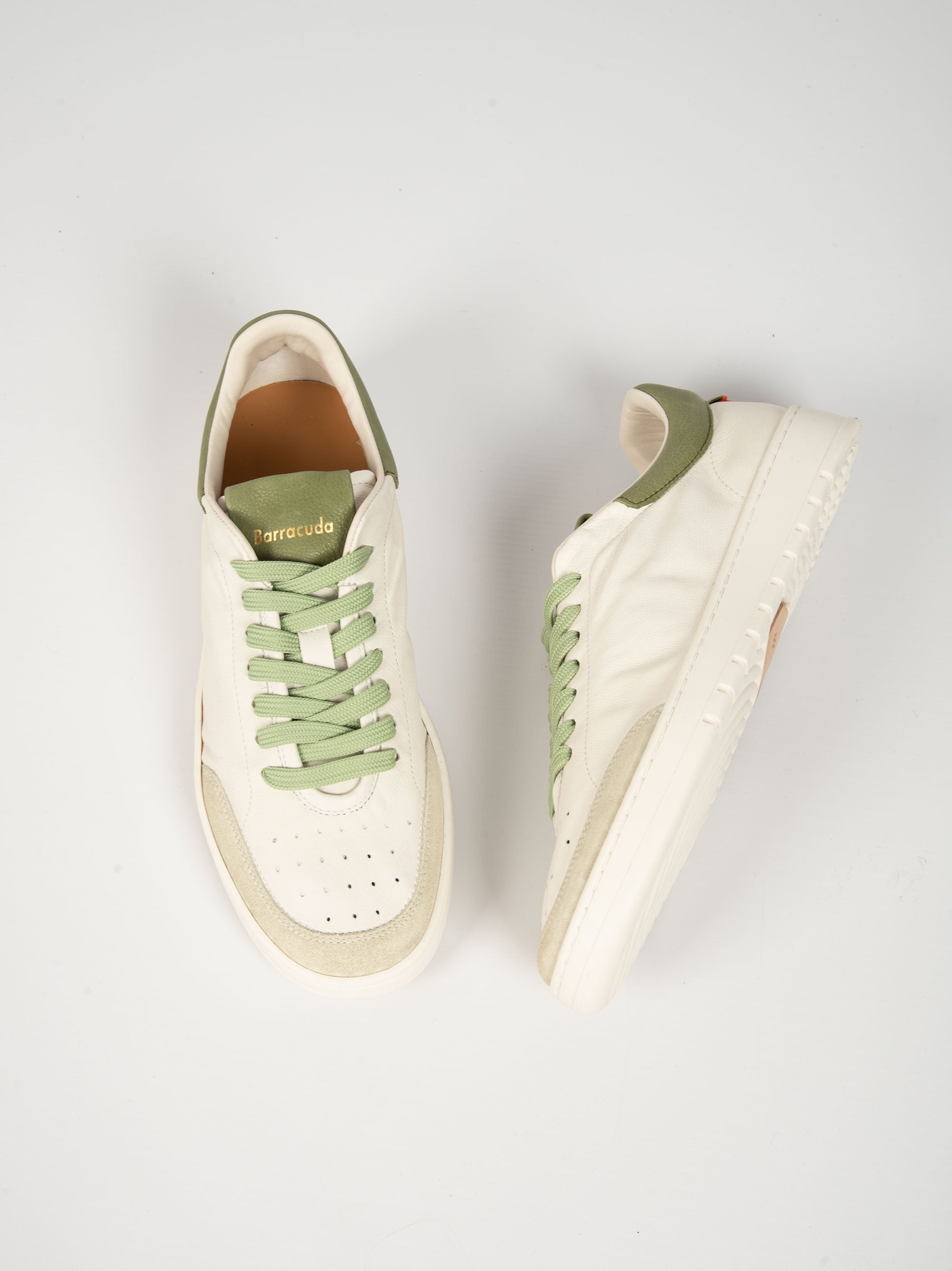 Sneakers Guga Pelle - Bianco/Verde