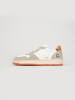 Sneakers Court Leather - Bianco/Arancio