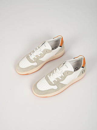 Sneakers Court Leather - Bianco/Arancio