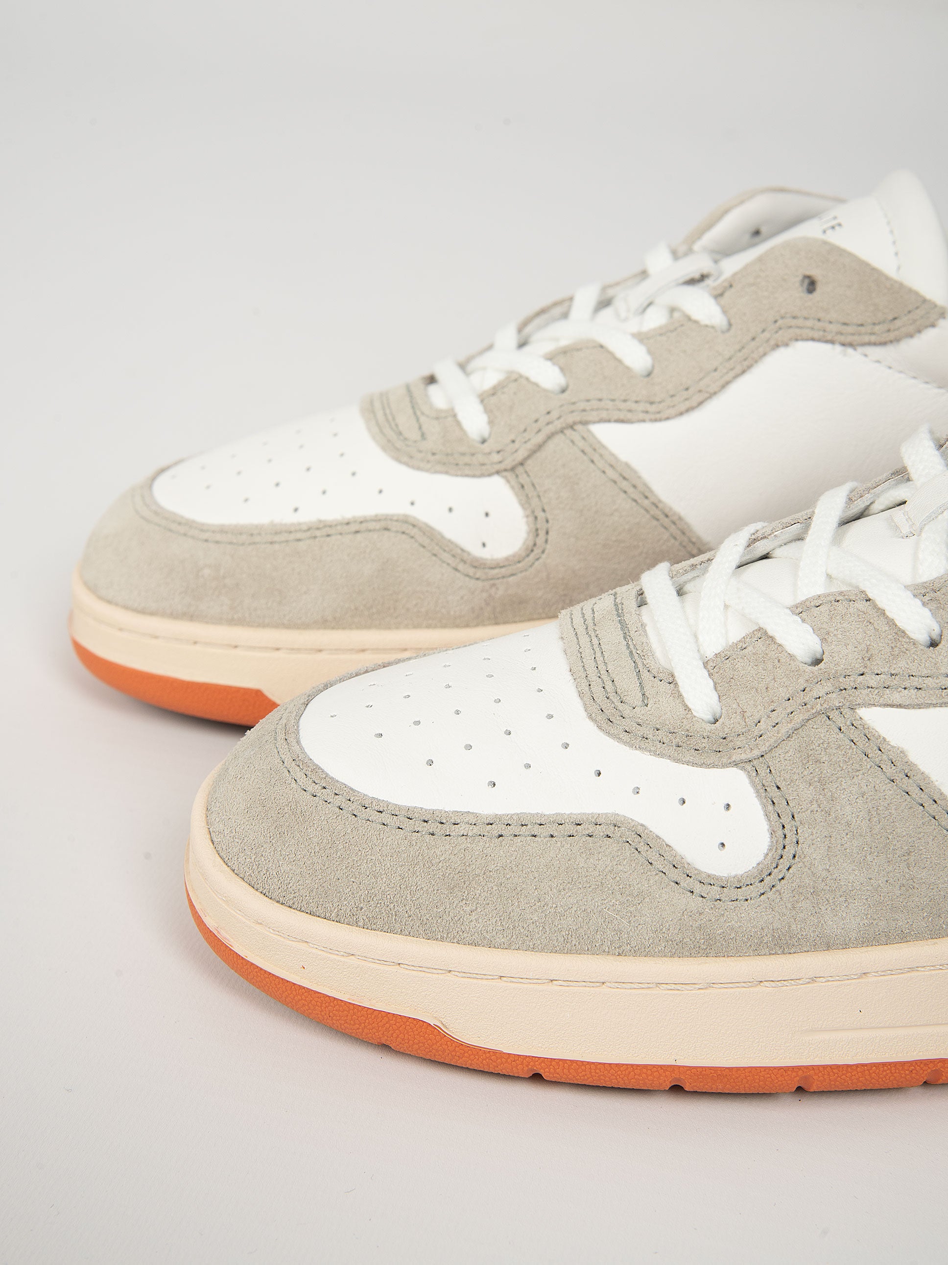 Sneakers Court Leather - Bianco/Arancio