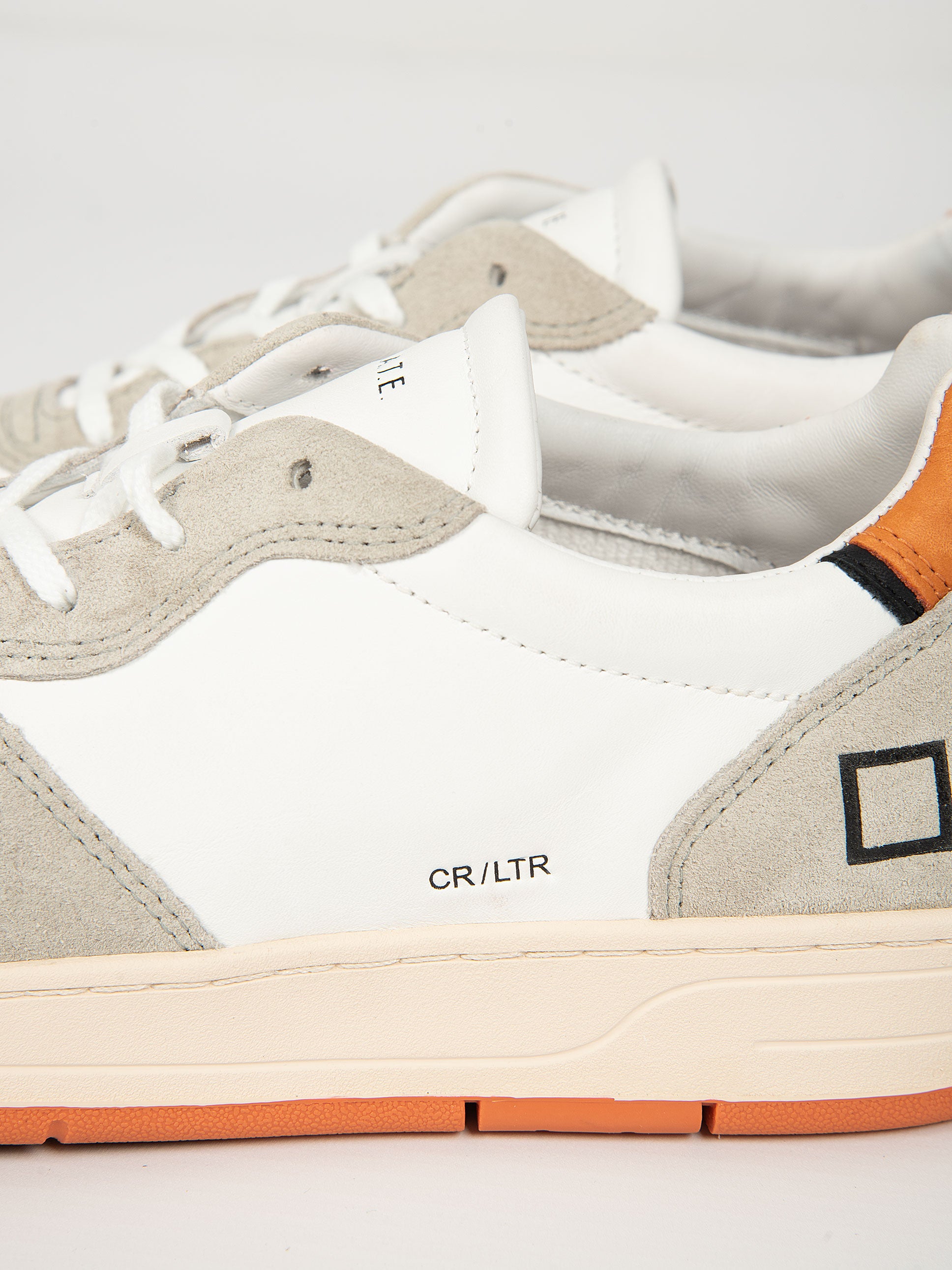Sneakers Court Leather - Bianco/Arancio