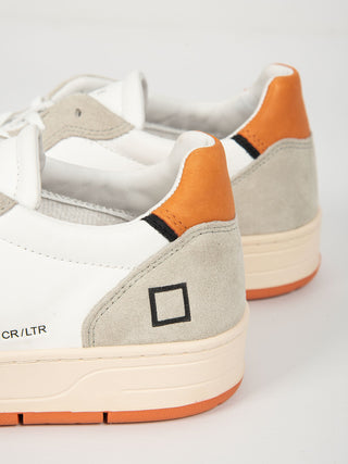 Sneakers Court Leather - Bianco/Arancio