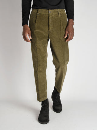 Pantalone Velluto Pences - Verde Militare