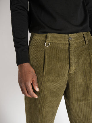 Pantalone Velluto Pences - Verde Militare