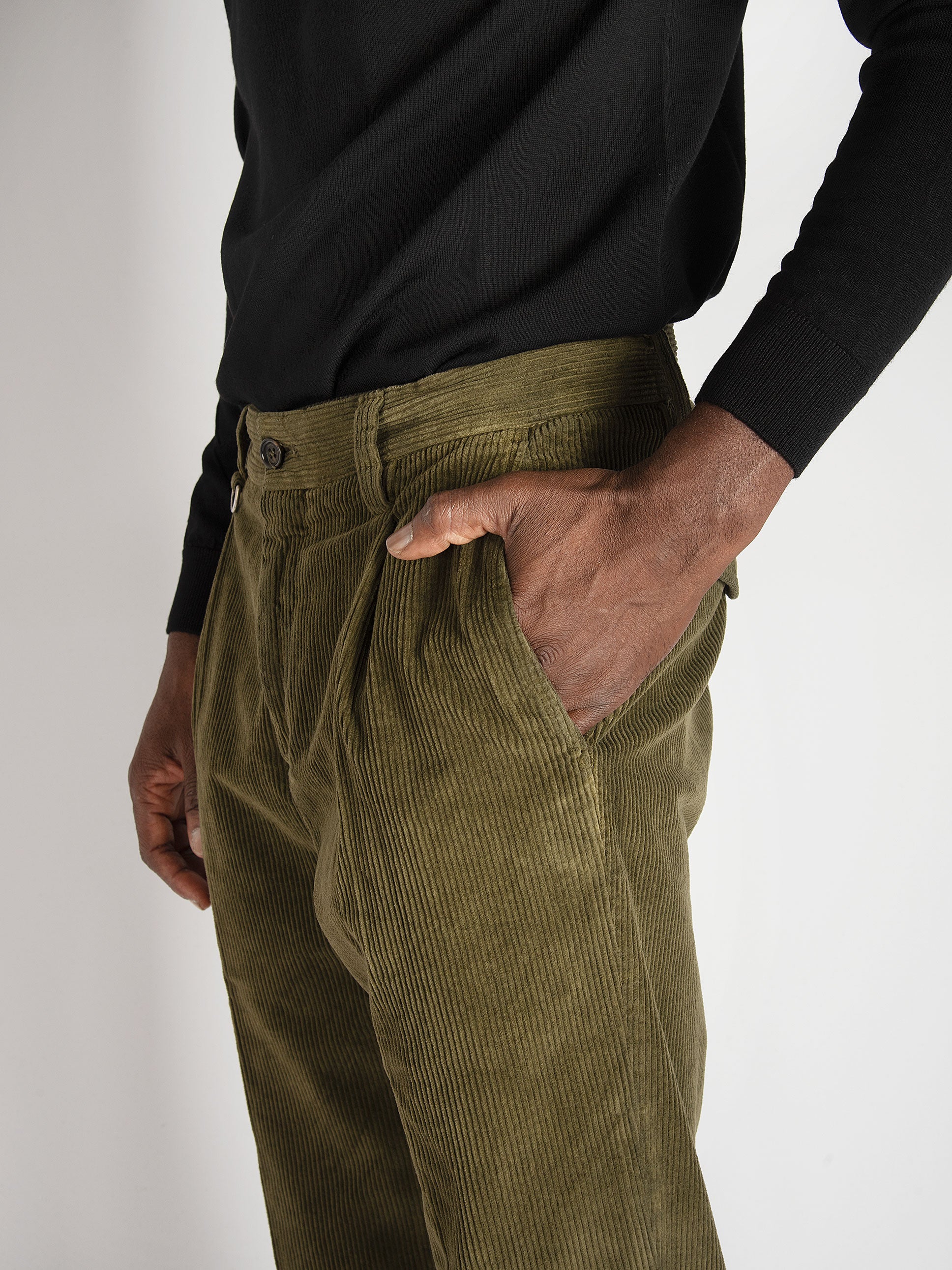 Pantalone Velluto Pences - Verde Militare