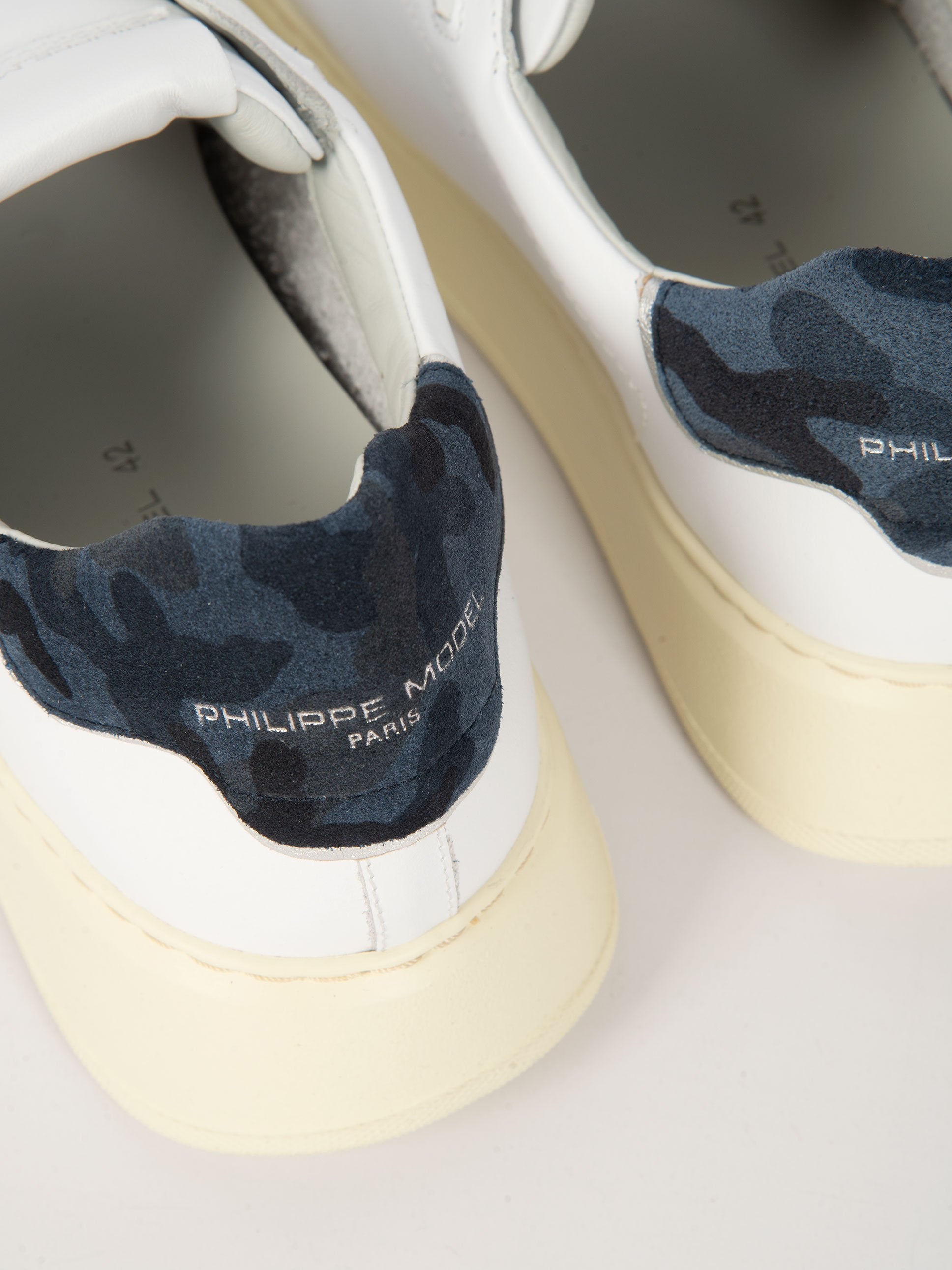 Sneakers 'Temple Veau' Camouflage - Bianco/Blu