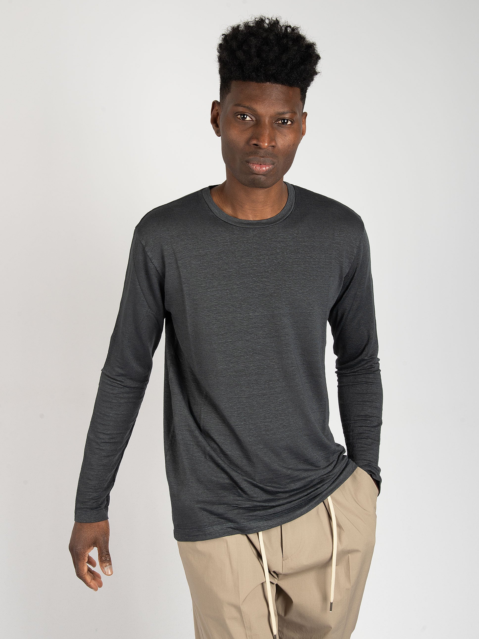 Maglia in Lino - Antracite
