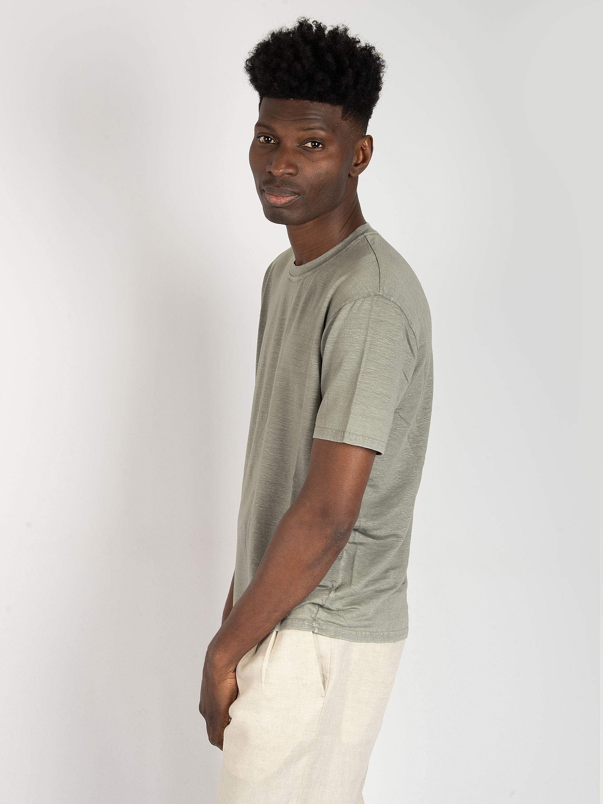 Maglia Lino Stretch - Acciaio
