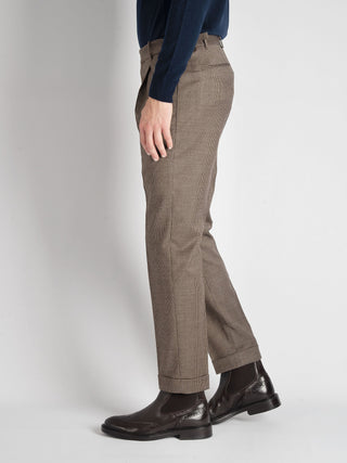 Pantalone 'Retro' Pied de Poule - Beige/Marrone