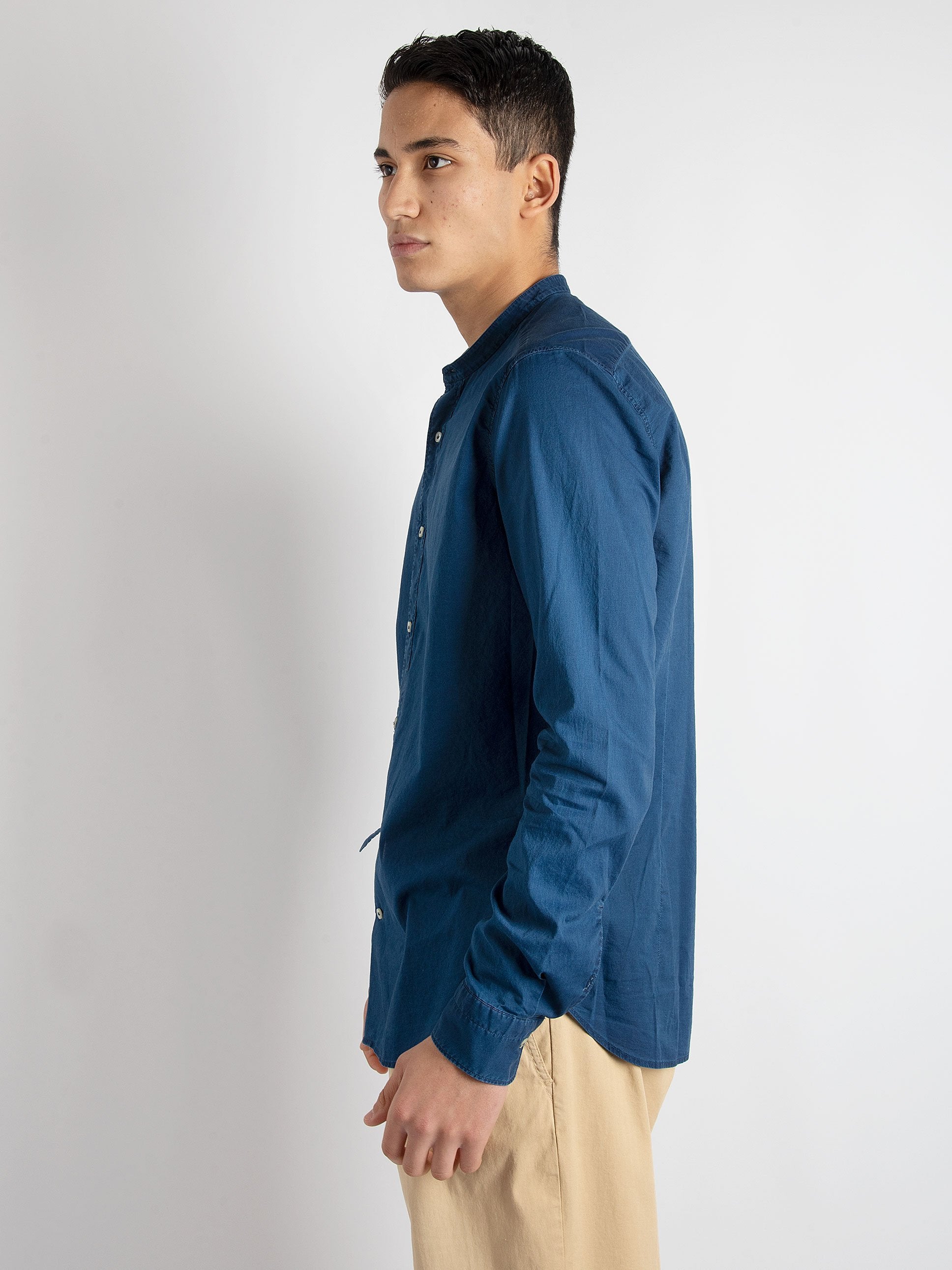 Camicia Coreana  -  Blu