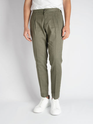 Chino 'Leisure II' Lino/Cotone - Verde