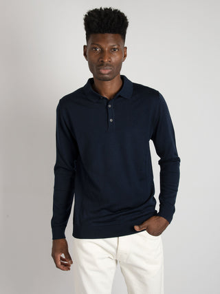 Maglia Polo Merinos - Blu Notte