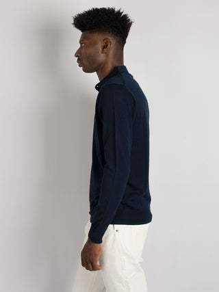 Maglia Polo Merinos - Blu Notte