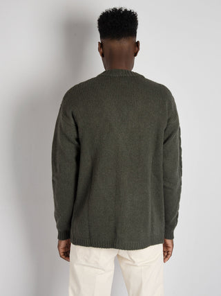 Maglia Cardigan Trecce - Verde