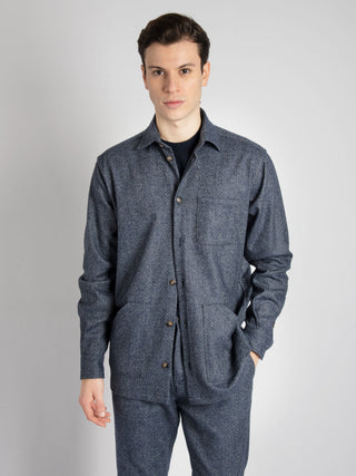 Over Shirt 'S.Monti' Spinata - Blu