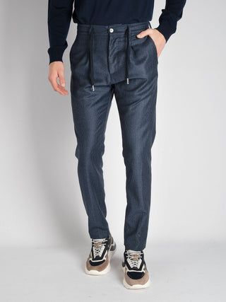 Pantalone 'S.Mitte' Pied de Poule - Blu