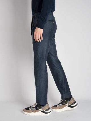 Pantalone 'S.Mitte' Pied de Poule - Blu