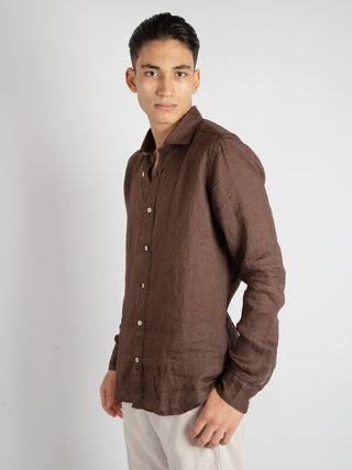 Camicia Lino - Marrone