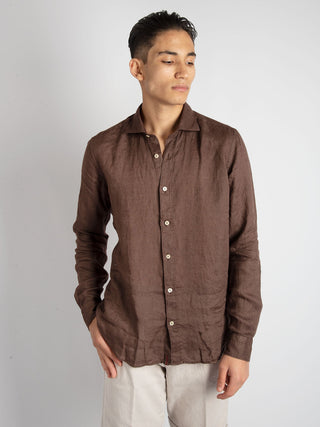 Camicia Lino - Marrone