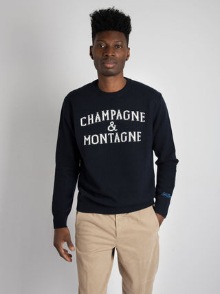 Maglia 'Champagne e Montagne' - Blu Notte