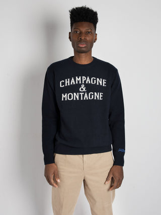 Maglia 'Champagne e Montagne' - Blu Notte