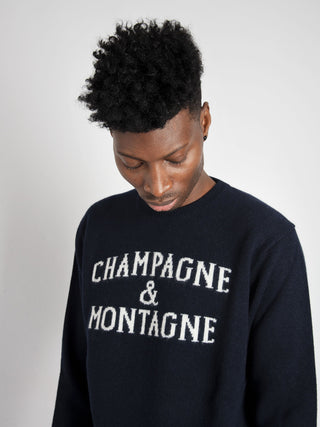 Maglia 'Champagne e Montagne' - Blu Notte