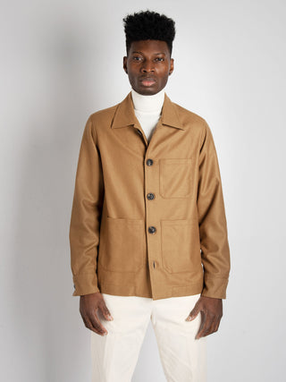 Field Jacket in Lana - Tabacco