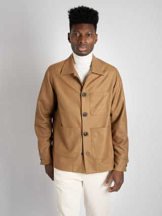 Field Jacket in Lana - Tabacco