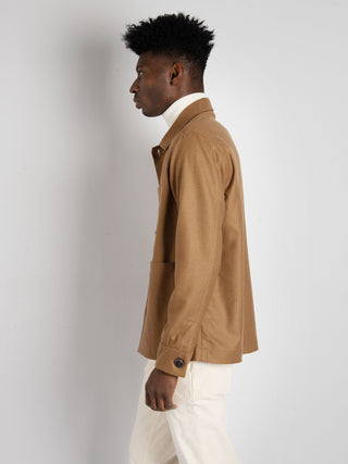 Field Jacket in Lana - Tabacco