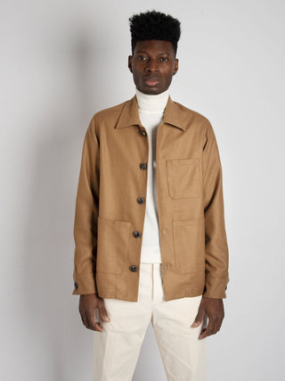 Field Jacket in Lana - Tabacco